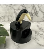 Vintage 80s Toucan Bird Toothpick Holder Dispenser Black Cream Minimal - $24.74