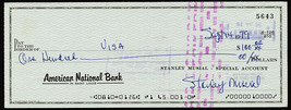STAN MUSIAL SIGNED CHECK  - $50.00