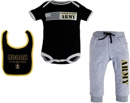 3-Piece Set Baby Boy Army Design Bodysuit, Jogger Pants and Coordinating... - £39.74 GBP