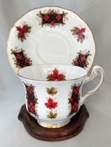 Vintage Royal Adderley Bone China Maple Leaf Tartan Tea Cup &amp; Saucer Set (1964) - £15.33 GBP