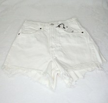 Zara Hi Waist Cutoffs White Cotton Shorts Frayed Hem size 00 NWT New - £21.39 GBP