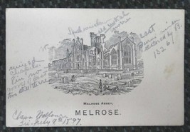 1897 antique GEORGE &amp; ABBOTSFORD HOTEL melrose scotland advertising card abbey - £54.43 GBP