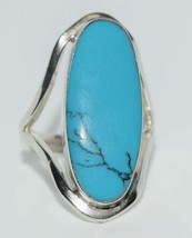 Vintage Mexican Sterling Silver Ceruleite Ring Size 7.25 - £47.79 GBP