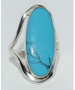 Vintage Mexican Sterling Silver Ceruleite Ring Size 7.25 - £47.79 GBP