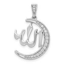 1Ct Round Cut Lab-Created Diamond Allah Crescent Pendant 14k White Gold Plated - £152.72 GBP