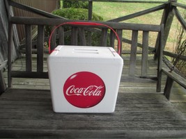 Coca-Cola Styrofoam Cooler Logo A lot of dents &amp; scratches but solid - £3.17 GBP