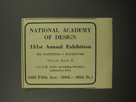 1956 National Academy of Design Advertisement -131st Annual Exhibition  - £14.52 GBP