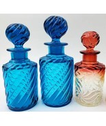 French Victorian Cranberry and blue Baccarat Crystal Perfume Bottles pick 1 - $171.43 CAD