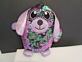 Shimmeez Stuffed Animal DOG Reversible Sequins Purple to Silver NWT - £7.18 GBP