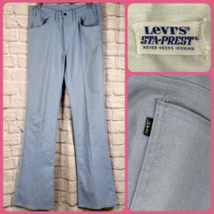 Vtg 1970s Levi&#39;s Sta-Prest Blaues Kleid Hose Klassisch Plissiert Herren ... - £23.30 GBP