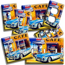 RETRO SPORTS CAR ROUTE 66 CAFE LIGHT SWITCH OUTLET WALL PLATES GARAGE RO... - $9.99+