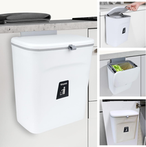 9L/2.4 Gallon Hanging Trash Can for Kitchen Cabinet Door with Lid, Small - €38,24 EUR