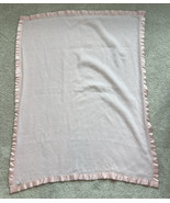 Vintage Pink Acrylic Baby Blanket Made in USA Satin Trim Edge 36”x48” Ne... - $53.77 CAD