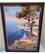 Girl View of Nice Beaches Sea Ocean Flowers France French Travel Tourism - £7.74 GBP