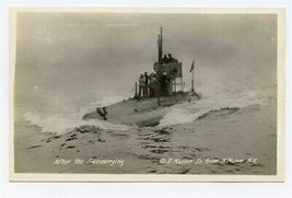 WW I Submarine After the Submerging Real Photo Postcard Moser - $31.76