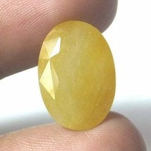 Natural Certified Yellow Sapphire Pukhraj Loose Gemstone Oval Shape 10X12 MM - £48.65 GBP