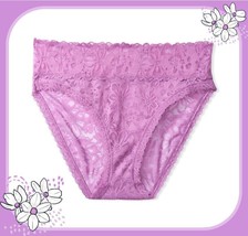 XL Lilac THE LACIE Full Floral Lace Stretch Victorias Secret HighLeg Brief Panty - £10.02 GBP