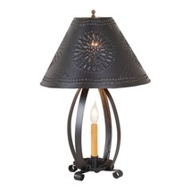 Lizzie Ross Table Lamp in Smokey Black Metal with Tapered Shade image 2