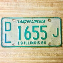 1980 United States Illinois Land of Lincoln Dealer License Plate DL 1655 J - $22.76