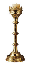 Gothic Cathedral Candlestick solid brass Replica Reproduction 19&quot; - £171.47 GBP