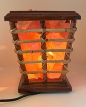 Zennery Himalayan Salt Lamp Wooden Cane Basket with Salt Chunks  NEW - F... - $28.01