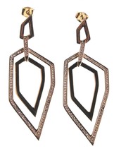 Edison 14K Yellow Gold Plated Cubic Zirconia Dangle Drop Post Earrings - £14.89 GBP