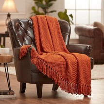 Chanasya Textured Knitted Super Soft Throw Blanket with Tassels - Warm Fluffy - £35.96 GBP
