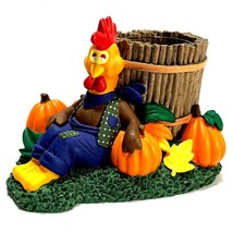Gund Fallin Into Autumn Votive Candle Holder Chicken Scarecrow Pumpkins Fall - £11.69 GBP