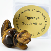 Tiger&#39;s Eye Gemstone Tiny Miniature Squirrel Figurine Hand Carved in China - £12.65 GBP