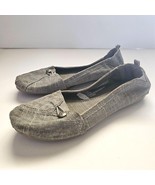 Mad Love Womens Shoes Slip On Flats Size 8 Grey Canvas Fabric Balletcore - £12.20 GBP