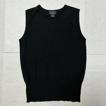 Brooks Brothers Women&#39;s Black Sweater Vest Extra-Fine Italian Merino Woo... - $10.00