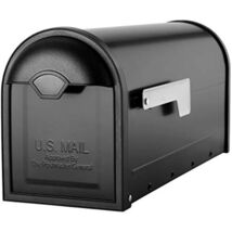 Architectural Mailboxes 8830B-10 Winston Nickel Flag Post Mount Mailbox,... - $51.96