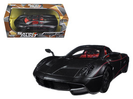 Pagani Huayra Matt Black With Red Interior 1/24 Diecast Model Car By Motormax - £30.42 GBP