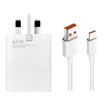 Genuine Xiaomi 67W Ultra Fast Charger UK Plug With USB-C 6A Cable MDY-12-EG - £15.23 GBP
