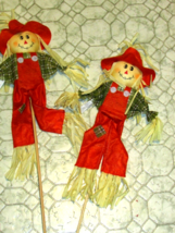 2 small SCARECROWs  FALL &amp; YARD DECORATIONs (sew rm) - $5.40