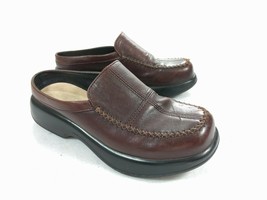 DANSKO Ladies Burgundy Leather Mule Moc Toe Clog Loafer Casual Shoe Size 39 8 US - £20.89 GBP