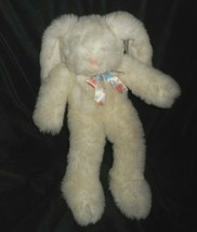 17&quot; Vintage Fluffyville White Bunny Rabbit W/ Heart Bow Stuffed Animal Plush Toy - £26.27 GBP