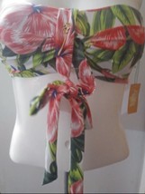 Women&#39;s Bandeau Bikini Top - Kona Sol™ Pink Floral - Sz Small (4-6) NWT - £7.71 GBP