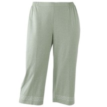 Cathy Daniels Embellished Pull-On Green Capris Pants Women&#39;s Plus - £23.69 GBP
