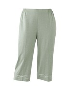 Cathy Daniels Embellished Pull-On Green Capris Pants Women&#39;s Plus - £23.59 GBP