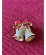1” Glitter Bells Christmas Bow Brooch Pin J183 - $5.89