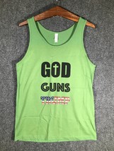 Canvas Tank Top Womens Small Green God Guns Trump Shirt S Cute Light Sleeveless - £6.99 GBP