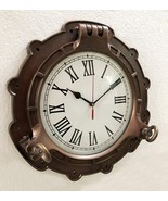 Antique Brown Marine Brass Ship Porthole Clock 15&quot; inches Nautical Wall ... - £86.01 GBP