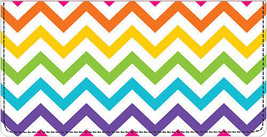 Bright Chevron Leather Cover checkbook cover  ID window &amp; 4 credit card slits. - £18.28 GBP
