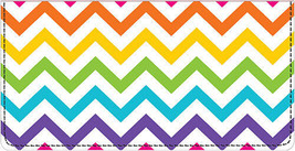 Bright Chevron Leather Cover checkbook cover  ID window &amp; 4 credit card ... - $23.21