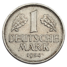 1954-J Germany Federal Republic Mark (XF Condition) KM #110 - $70.49 CAD