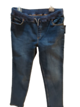 Lands End elastic waist pull on boys sz XL 18-20 Husky blue jeans drawst... - $24.74