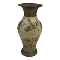 Dragonfly Enameled Brass Hand Painted Vintage Flower Vase Made in India ... - £25.03 GBP