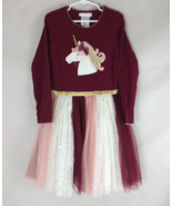 Bonnie Jean Unicorn Dress Metallic Embroidered Sequined Dress With Lace ... - $27.12 CAD