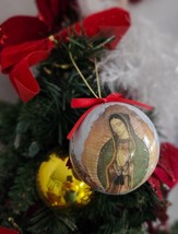 Guadalupe with Roses 3&quot; Decoupage  Christmas Ornaments - £6.31 GBP